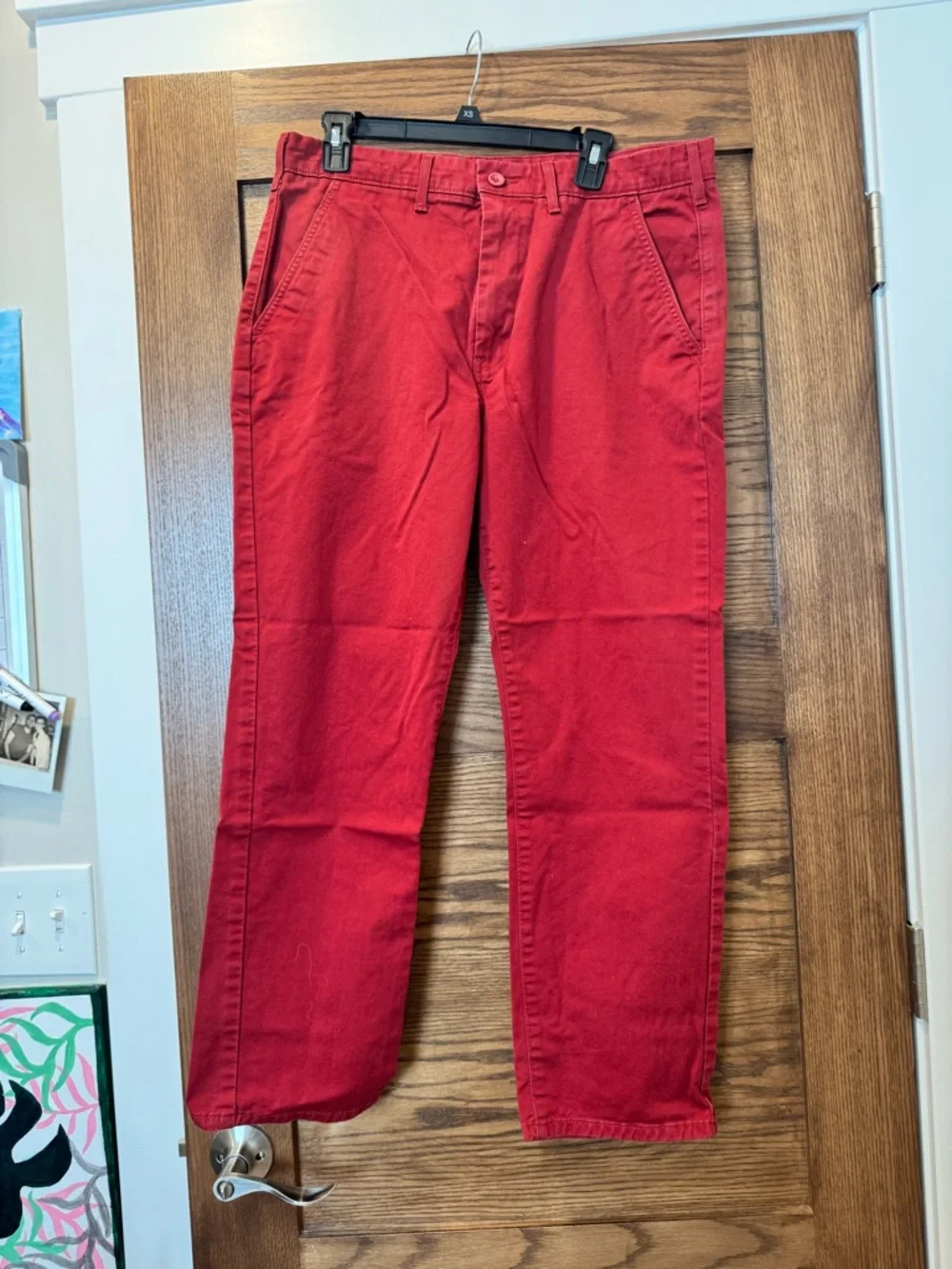 Levi's Mens 31 Red Chino Pants Straight Leg Vintage Style Casual